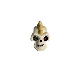 Lego Ninjago White Minifig Head Modified Skeleton Tan Spikes Metal Eye Nuckal